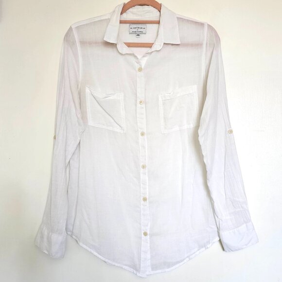 Cotton On Lightweight Button Up Shirt with Sleeve Tabs, S - Picture 1 of 6